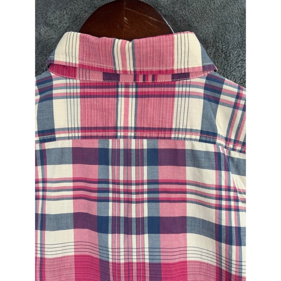 Lauren Ralph Lauren Shirt Womens Large Pink Multicolor Madras Plaid - Picture 6 of 8